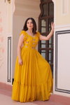 KA 1174 Faux Blooming With Embroidered Work Gown Exporters In India